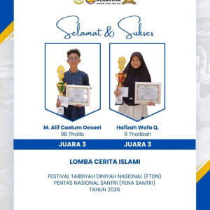 Dua Siswa SMP Quran Alkarima Raih Juara 3 Lomba Cerita Islami Tingkat Nasional FTDN PENA SANTRI 2026