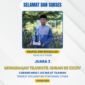 Siswa SMP Quran Alkarima Raih Juara 3 MTQ Tingkat Kecamatan Pontianak Utara Tahun 2026