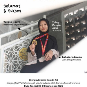 Siswi SMP Quran Alkarima Raih Medali Emas dan Juara 3 Nasional pada Olimpiade Sains Garuda 2.0