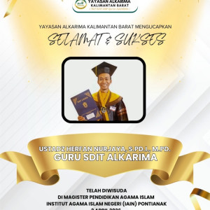 Yayasan Alkarima Kalimantan Barat Ucapkan Selamat atas Kelulusan Magister Guru SDIT Alkarima